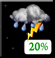 Monday Night: A slight chance of showers and thunderstorms. Mostly cloudy, with a low around 71. South wind 0 to 5 mph. Chance of precipitation is 20%. Monday Night: Slight Chance Showers And Thunderstorms